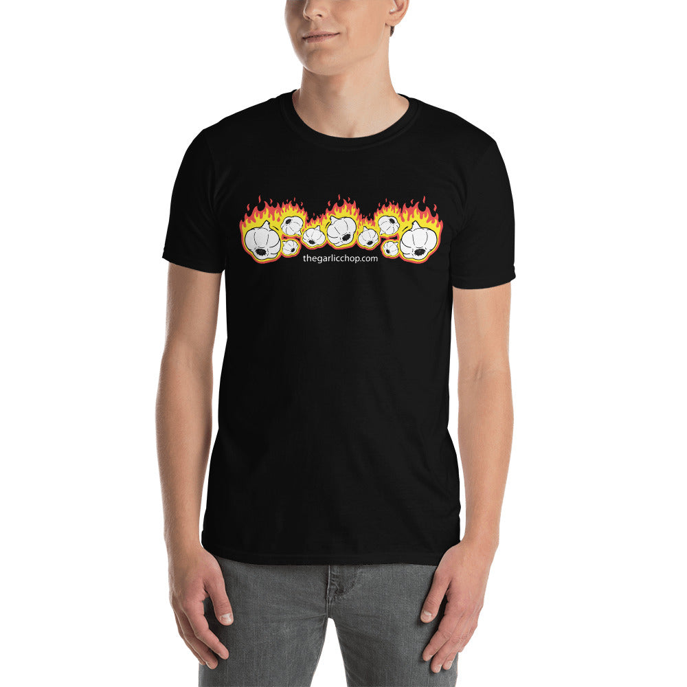Flaming Garlic Bulbs Short-Sleeve Unisex T-Shirt
